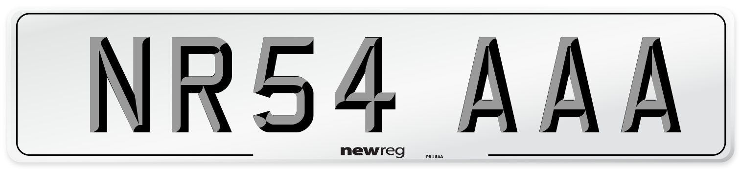 NR54 AAA Number Plate from New Reg